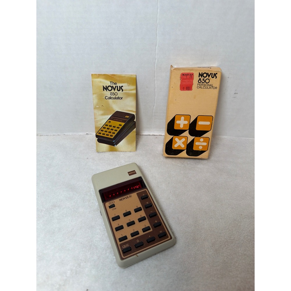 VTG 70s Novus 850‎ Personal Calculator National Semiconductor w Orig Box Manual